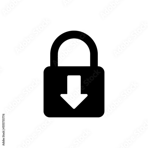 Secure Download Lock Icon Representing Safe File Download