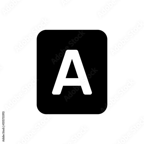 Text Icon Featuring Letter A for Alphabet or Typography