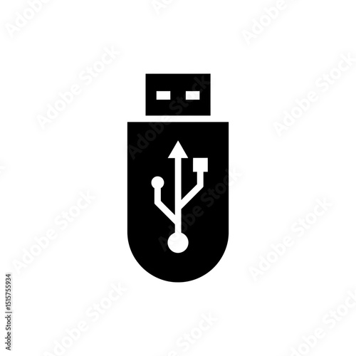 USB drive icon with connector symbolizing data storage device