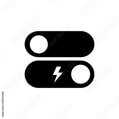 Toggle Switch Icon with Lightning Bolt for Power or Energy