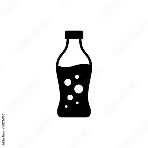 Bottle with Bubble Carbonation Inside, Soda Bottle with Fizz