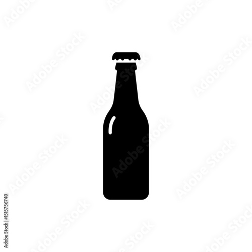 Beer Bottle with Opened Cap Icon Design