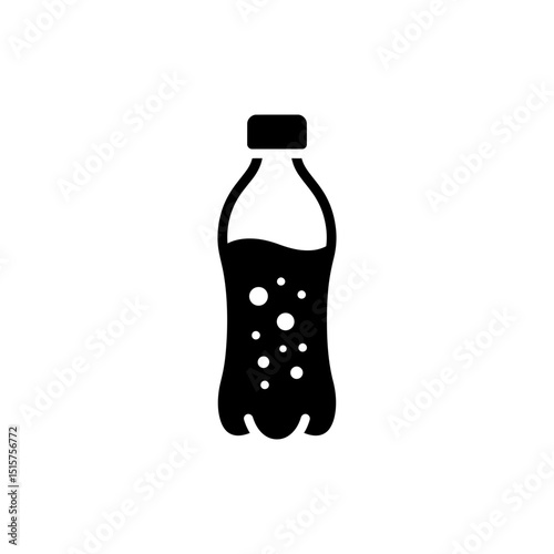 Carbonated Water Bottle with Fizz and Bubbles