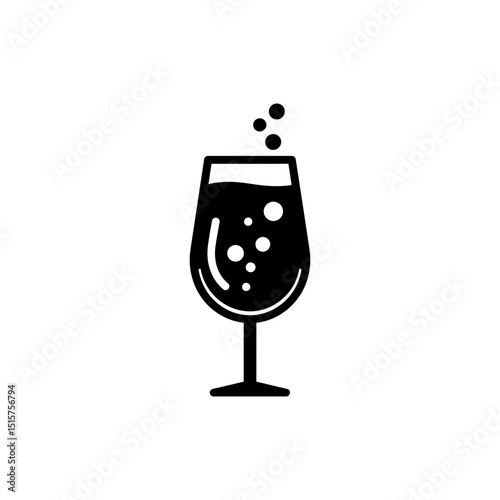 Classic Drink with Bubbles and Upward Fill
