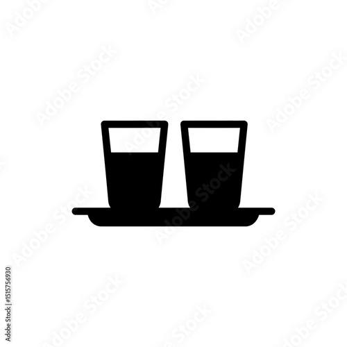 Double Shot Glass on Tray for Party or Celebration Drinks