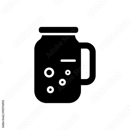 Drink Jar with Handle and Bubbles Effect Inside