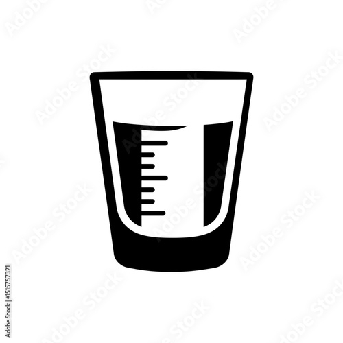 Shot Glass with Measured Liquid Fill Icon photo