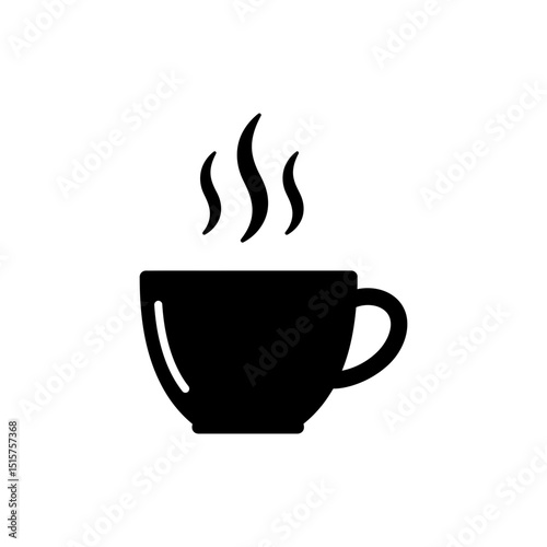 Steaming Cup Icon with Rising Aroma Lines for Fragrant Beverage Look