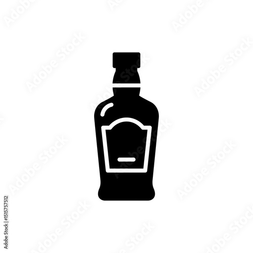 Whisky Bottle with Curvy Base Design