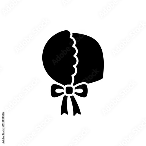 Bonnet Tied with a Bow Under Chin Icon Design