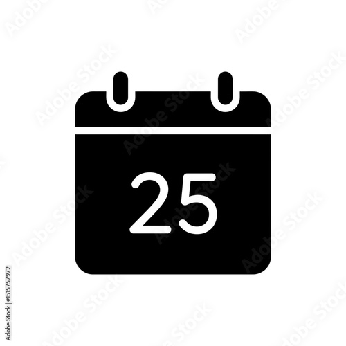 Square calendar with the 25th day marked in red