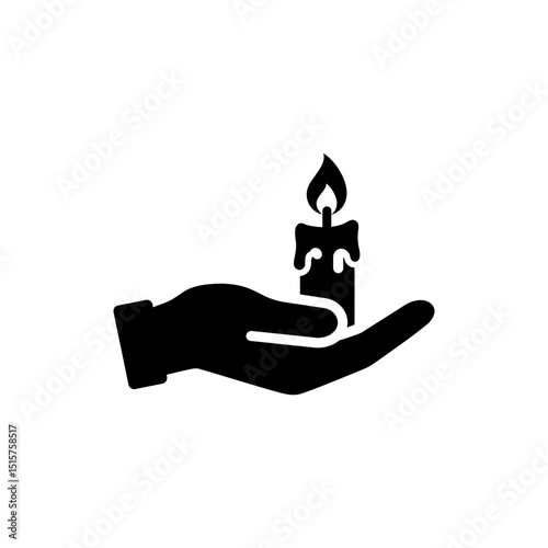 Shadow Holding Candle Flame, Mystical Light and Shadow Play