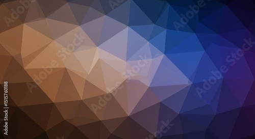 Abstract Polygon Background with Triangle Pattern and Blue Brown Gradient