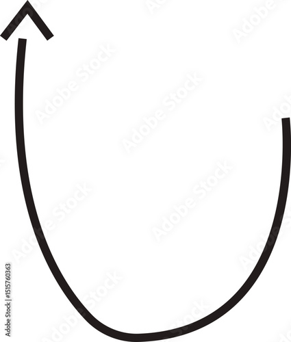 Arrow icon. Hand drawn black line doodle arrow, curve arrow vector. Sketch curved dashed arrows design isolated on transparent background. Direction shape for web and app.