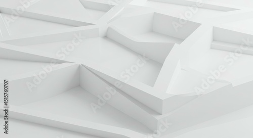 Abstract White Geometric Shapes Minimalist Background Texture