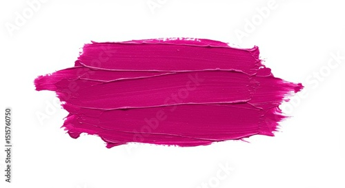 Bright Pink Paint Swatch on White Background Texture