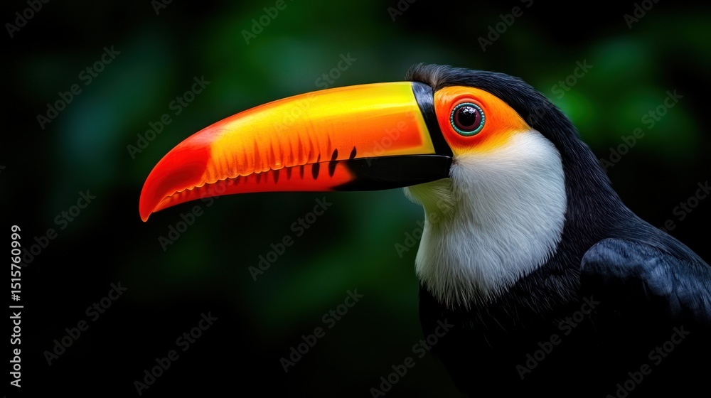 Fototapeta premium Vibrant Toucan Portrait: A Jewel of the Rainforest