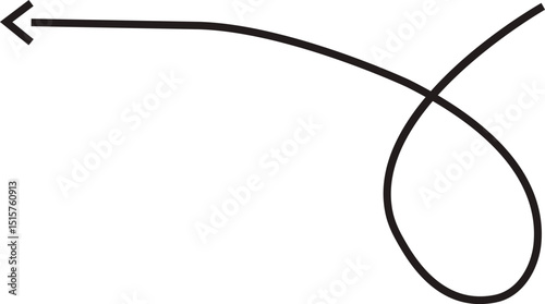Arrow icon. Hand drawn black line doodle arrow, curve arrow vector. Sketch curved dashed arrows design isolated on transparent background. Direction shape for web and app.