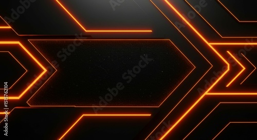 Abstract Neon Glowing Lines on Dark Background