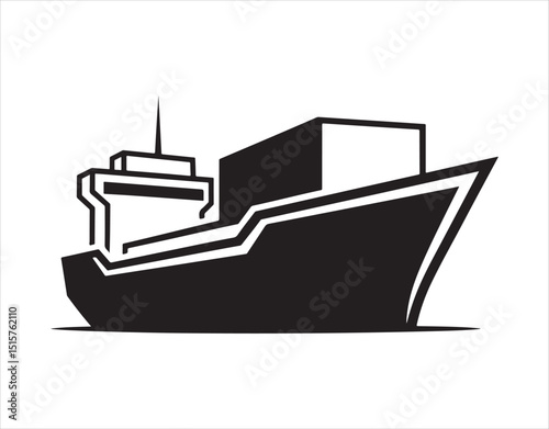 Cargo vessel symbol. Vessel icon