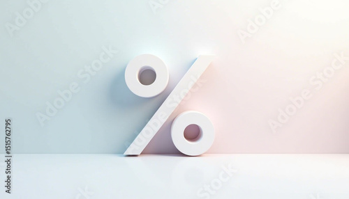3d rendering of a percent sign on a wooden background