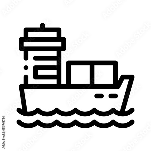 cargo ship line icon