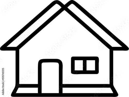 Isolated vector house icon on a white background, a symbol of residential architecture and real estate