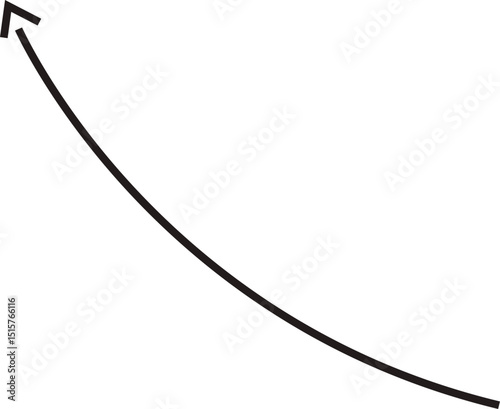 Arrow icon. Hand drawn black line doodle arrow, curve arrow vector. Sketch curved dashed arrows design isolated on transparent background. Direction shape for web and app.