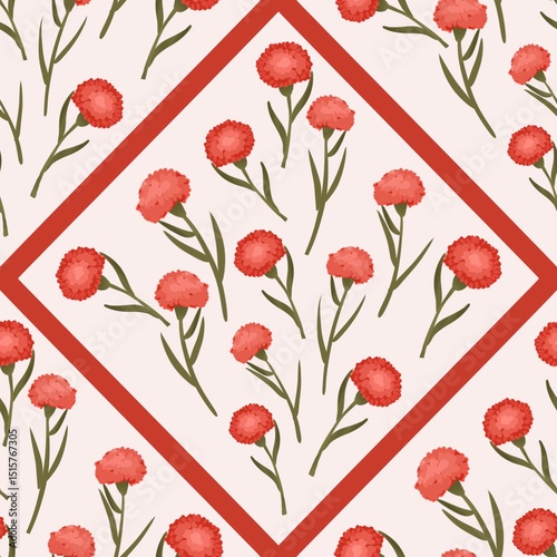Fototapeta Naklejka Na Ścianę i Meble -  Seamless watercolour and unique floral pattern background for covers, notes, banner. Soft backgrounds colour. Watercolour art work. Flower stalk. Colourful flower.