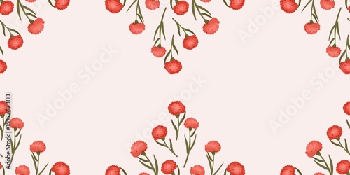 Fototapeta Naklejka Na Ścianę i Meble -  Seamless watercolour and unique floral pattern background for covers, notes, banner. Soft backgrounds colour. Watercolour art work. Flower stalk. Colourful flower.