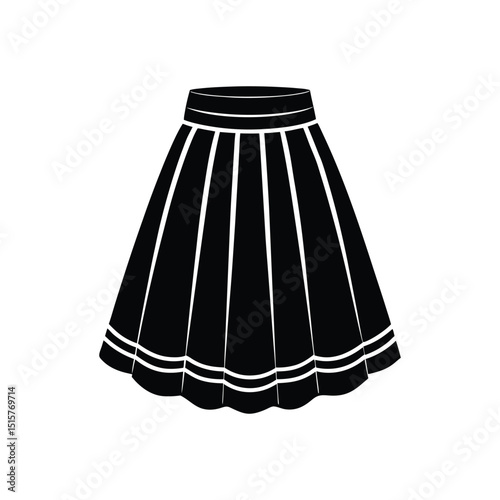 Flat and Minimal Skirt icon vector illustration isolated on white background 