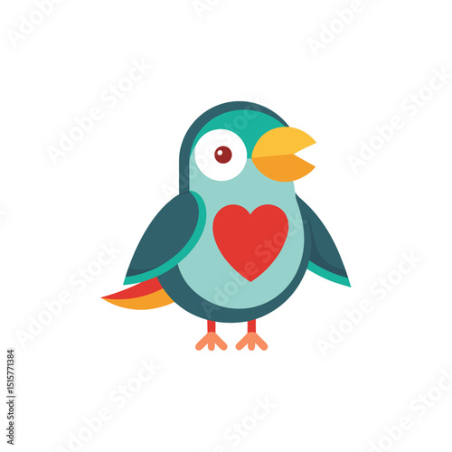 Minimal Love Bird icon vector illustration isolated on white background