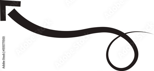 Arrow icon. Hand drawn black line doodle arrow, curve arrow vector. Sketch curved dashed arrows design isolated on transparent background. Direction shape for web and app.