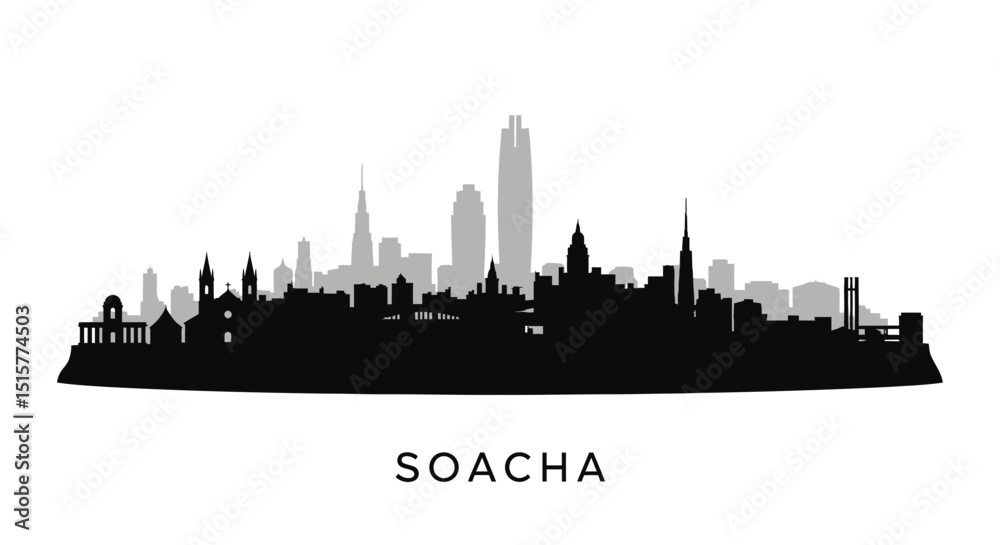 Naklejka premium Soacha Colombia Skyline Silhouette. (1)
