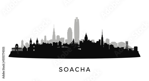 Soacha Colombia Skyline Silhouette. (1)