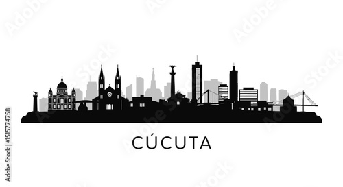 Cucuta Skyline Colombia Cityscape Silhouette.