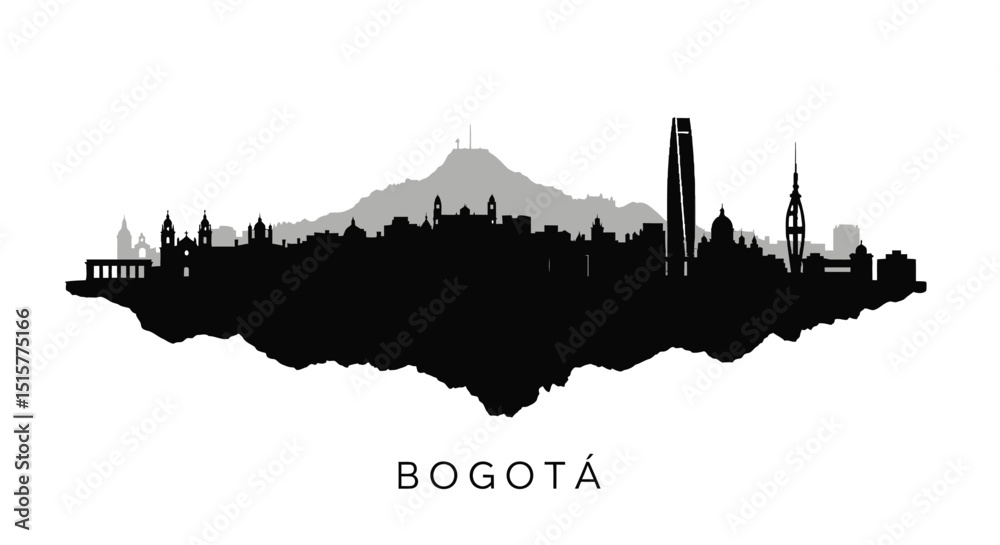 Obraz premium Bogota Colombia Skyline Cityscape Silhouette.