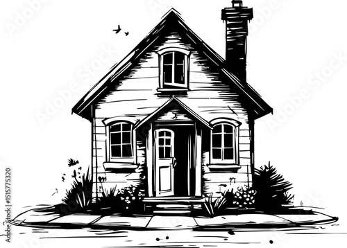 Charming vintage house quaint neighborhood urban setting front view home sweet home