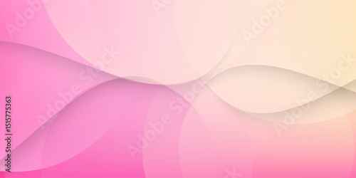 Minimalist banner background, pastel colorful, pink and yellow gradations. Circle effect style geometric, abstract background.