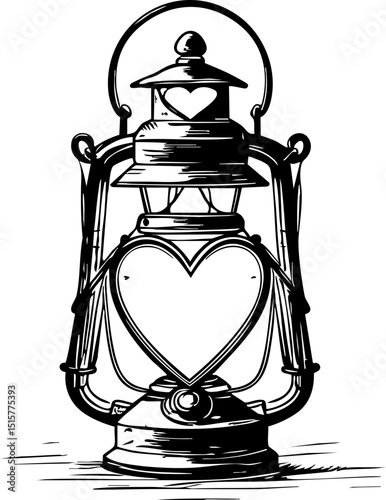 Illuminating love vintage lantern home decor graphic art cozy environment artistic perspective heartfelt for home ambiance