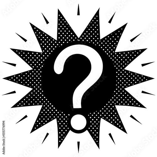 Big question mark pop art style graphic