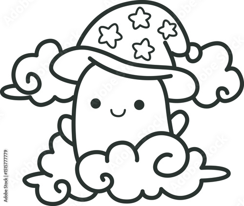 Coloring pages of Funny halloween item in activities stickers.
