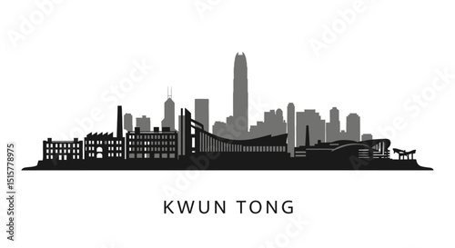 Kwun Tong Skyline Hong Kong Cityscape.