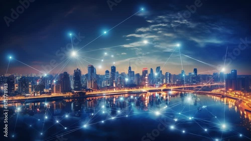 5G, 6G, Big data wireless network, high speed internet, cloud computing or connect diagram technology, Data storage, service, synchronize, online, financial, Connectivity global, smart city, Gen AI