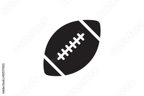 Football silhouette vector art illustration on white background