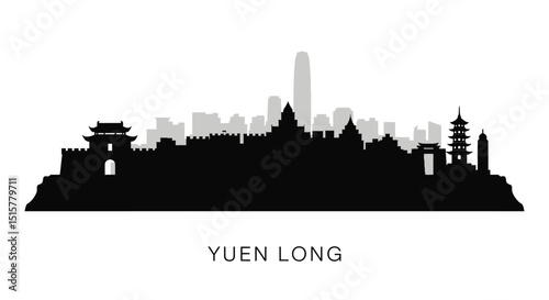 Yuen Long Skyline Hong Kong Cityscape.