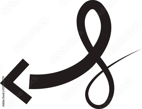 Arrow icon. Hand drawn black line doodle arrow, curve arrow vector. Sketch curved dashed arrows design isolated on transparent background. Direction shape for web and app.