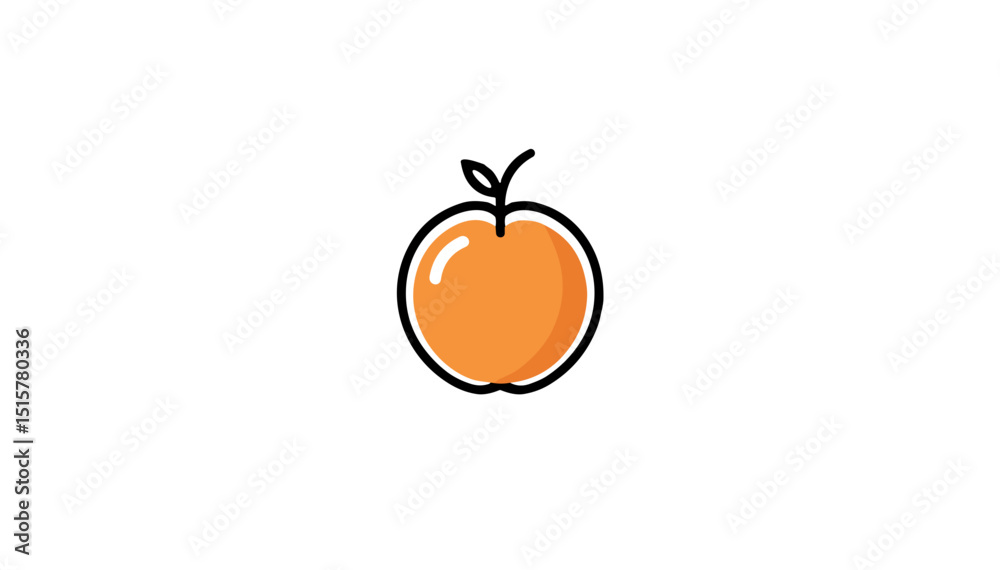 Colored Orange. a vector drawn with a black line isolated from the background. 