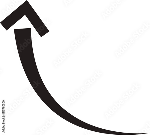 Arrow icon. Hand drawn black line doodle arrow, curve arrow vector. Sketch curved dashed arrows design isolated on transparent background. Direction shape for web and app.