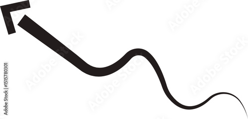 Arrow icon. Hand drawn black line doodle arrow, curve arrow vector. Sketch curved dashed arrows design isolated on transparent background. Direction shape for web and app.